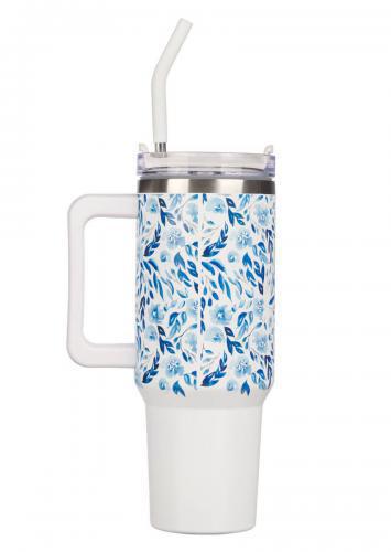 Thermal Tumbler - Trust in the Lord Blue Botany 40 oz
