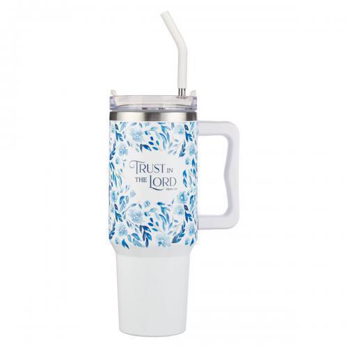Thermal Tumbler - Trust in the Lord Blue Botany 40 oz