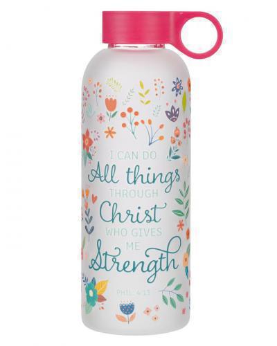 Botella de Vidrio, 19 oz;  I Can Do All Things, Philippians 4:13