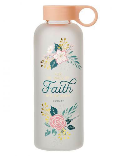 Botella de Vidrio, 19 oz; Walk by Faith 2 Corinthians 5:7
