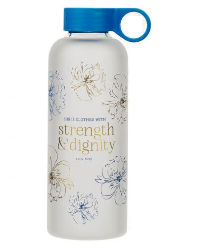 Botella de Vidrio 19 oz; Strength Dignity Proverbs 31:25
