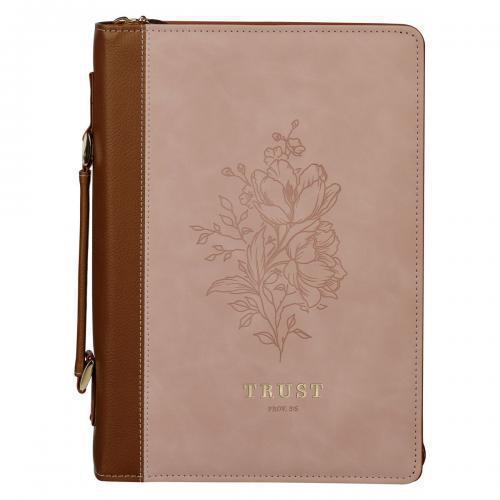 Forro para Biblia, Imitacion Piel, Tamaño Grande: Trust Mottled Blush