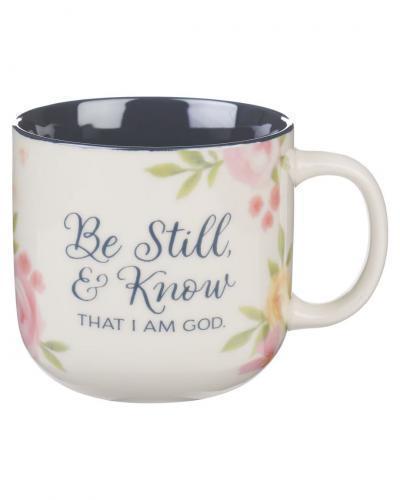 Taza de ceramica - Be Still and Know Painted Peonies