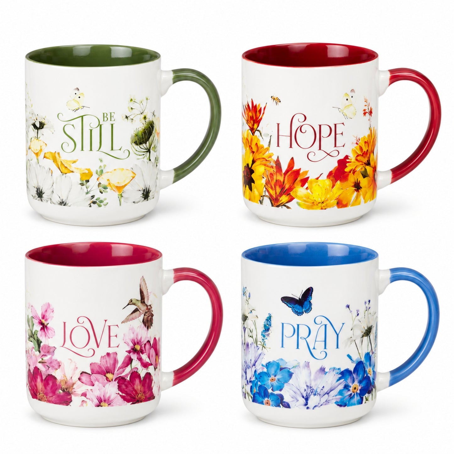 Set de 4 Tazas de Cerámica 12 onzas - Anchored in Christ