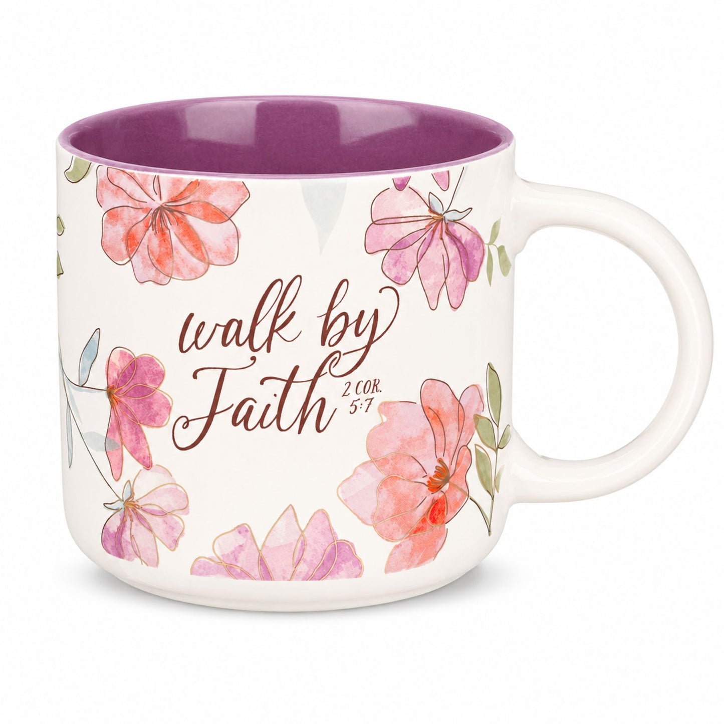 Taza De Ceramica Walk by Faith Rosa Cosmos - 14 onzas