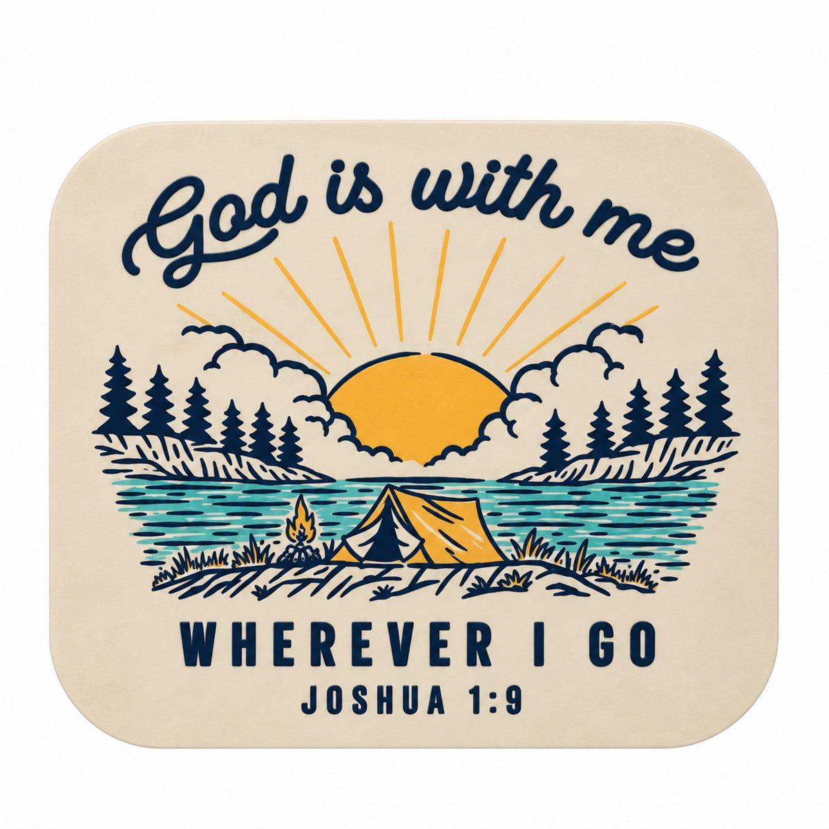 Sticker de vinyl “God Is With Me Wherever I Go – Joshua 1:9”