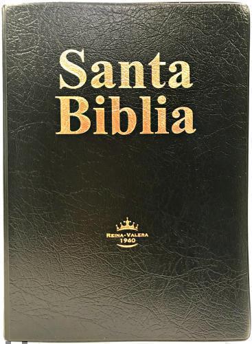 Holy Bible Reina Valera 1960 Manual Size, Vinyl, Black, Large Print 12 Point