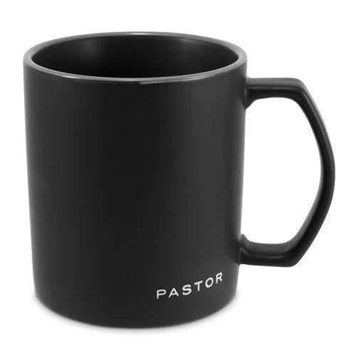 Ceramic mug; "Pastor" Black 18oz (English)
