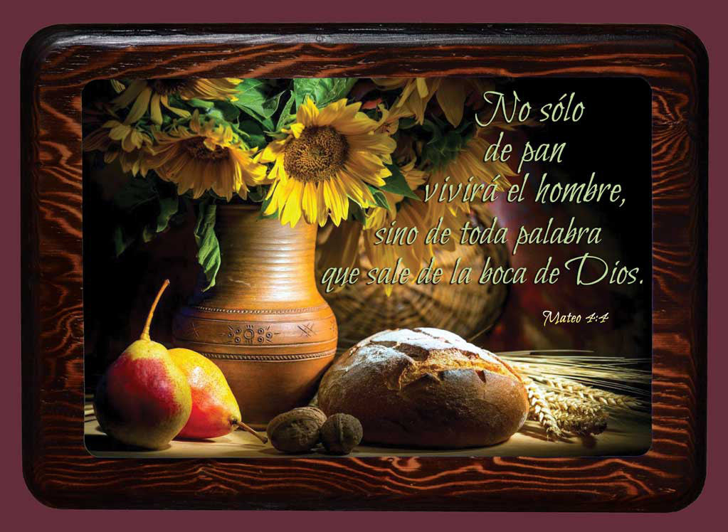 Wood Sign - Man Shall Not Live by Bread Alone... Matthew 4:4