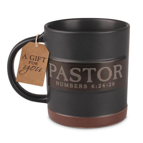 Taza de ceramica; Pastor, color cafe y negro, 16oz