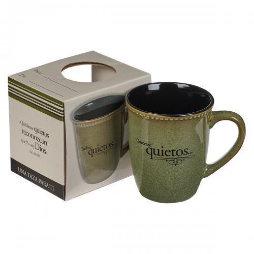 Taza Quedense quietos, color verde 14 oz