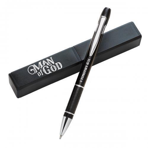 Boligrafo Para Regalo "Man of God", hombre de Dios con Texto Biblico de 1 Timote
