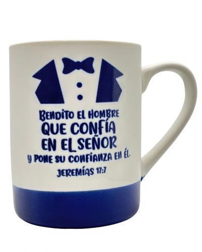 Taza de ceramica, 16 onzas - Bendito el Hombre Jeremias 17:7, Coleccion Gracia S