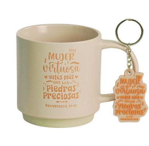 14oz Mug and Rubber Keychain Pack - Virtuous Woman