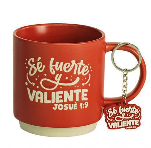 14oz Mug and Rubber Keychain Pack - Be Strong and Courageous
