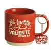 Paquete con Taza de 14oz y Llavero de caucho - Se Fuerte Y Valiente