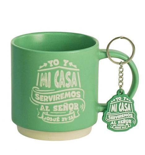 Paquete con Taza de 14oz y Llavero de caucho - Llavero Yo Y Mi Casa