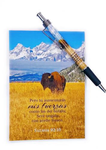 Notebook and Pen; But you will increase my strength like that of a buffalo