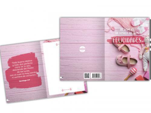 Tarjeta Un bebé es un regalo de Dios niña / Santiago 1:17