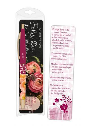 Separador con Boligrafo, Mujer De Dios Feliz Día Madres