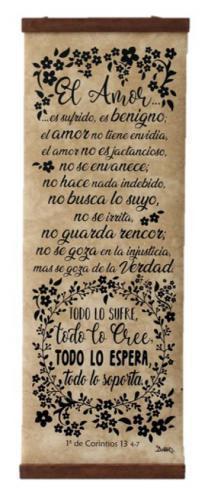 Pergamino de cuero sintetico, El Amor 1co 13:4-7
