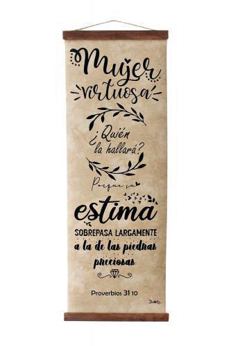 Pergamino de cuero sintetico: Mujer Virtuosa