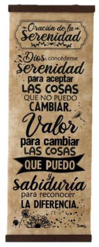 Pergamino de cuero sintetico, Oracion Serenidad