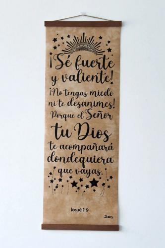 Pergamino de cuero sintetico: Josue 1:9