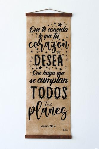 Pergamino de cuero sintetico:  Salmo 20:4