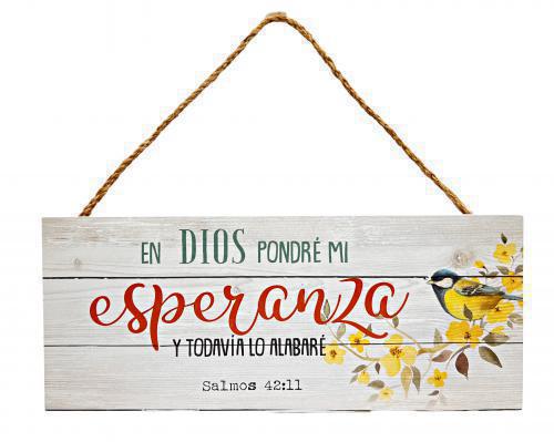Cuadro Decorativo MDF con cordel. En Dios pondré mi Esperanza