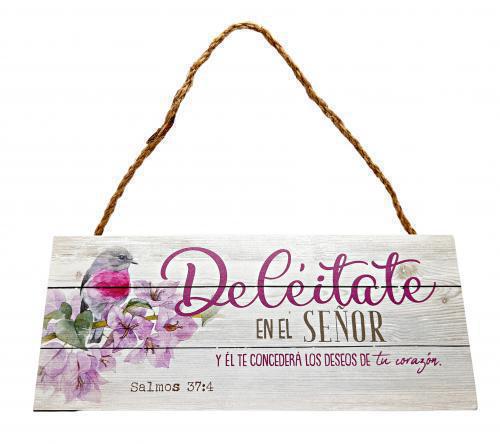 Cuadro Decorativo MDF con cordel. Deléitate en el Señor