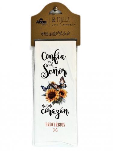 Toalla servilleta de Cocina -  Confia Girasol Prov 3:5