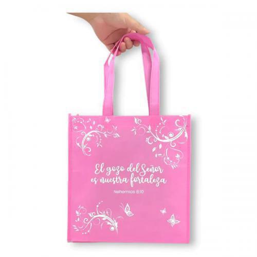 Bolsa para Regalo, Color Rosa con versiculo