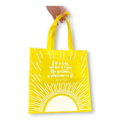 Bolsa para Regalo, Color Amarillo con versiculo