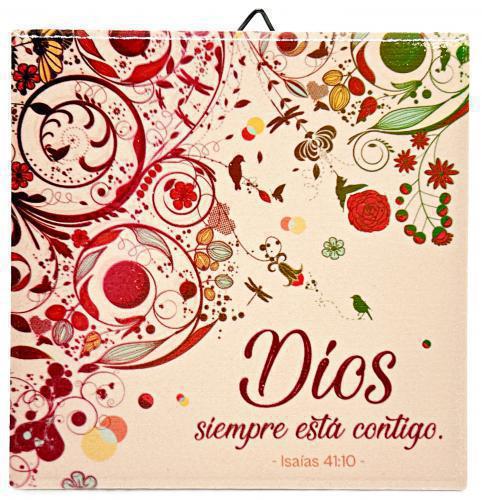 Plaque Ceramico Dios Contigo Isaias 41:10