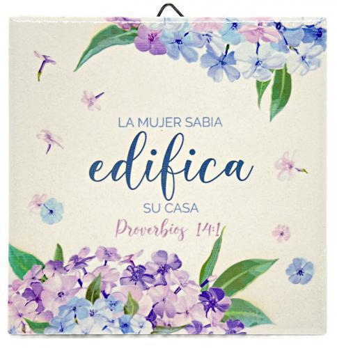 Plaque Ceramico Mujer Sabia Prov 14:1