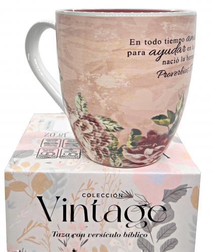 Taza Coleccion Vintage; En Todo Tiempo Ama La Amiga, 15oz