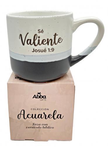 Taza Coleccion Acuarela - Se Valiente 12oz Josue 1:9