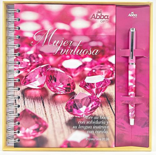 Paquete de Libreta con Boligrafo Mujer Virtuosa, Proverbios 31:26