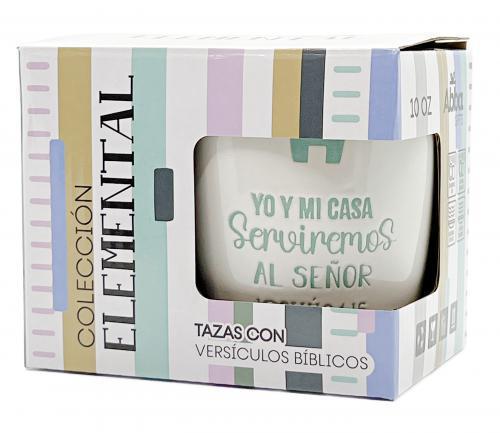 Taza de Ceramica, coleccion elemental - Yo Y Mi Casa, Josue 24:15