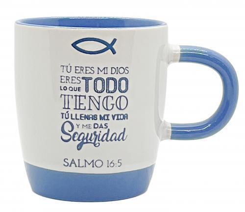 Taza de Ceramica, coleccion elemental - Tu Eres Mi Dios, Salmo 16:5