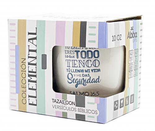 Taza de Ceramica, coleccion elemental - Tu Eres Mi Dios, Salmo 16:5
