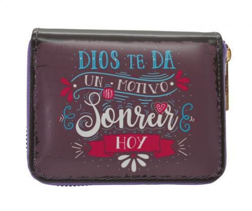Billetera Imitacion Piel; Dios Te Da Un Motivo Para Sonreir