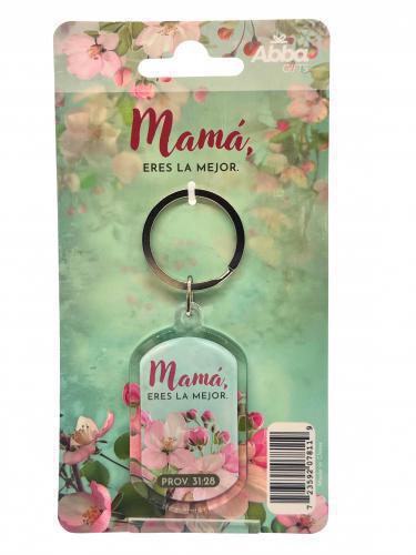 Llavero - Mamá eres la mejor con Flores