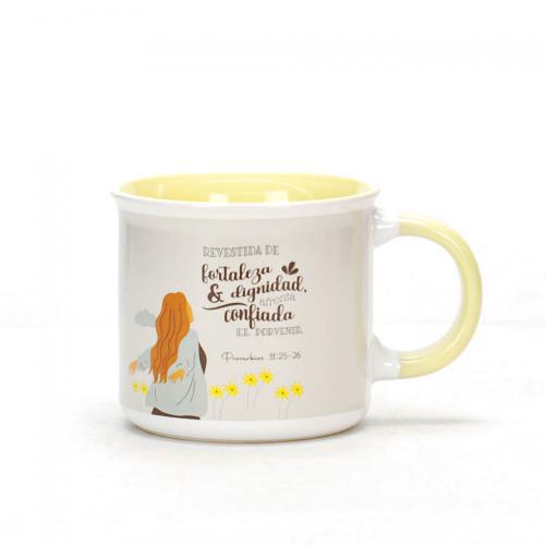 Taza Coleccion Mujer Virtuosa- 18 onzas, Revestida De Fuerza Y Dignidad