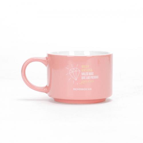Taza Con Llavero,  Coleccion Primor - Mujer Virtuosa