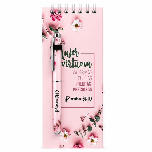 Pack de Notas Mujer Virtuosa con Bolígrafo