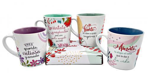 Taza de Ceramica "Especial para Ella" Colección Inspiración 14 Onzas, 4 Diseños