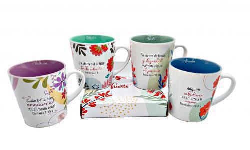 Taza de Ceramica "Especial para Ella" Colección Inspiración 14 Onzas, 4 Diseños