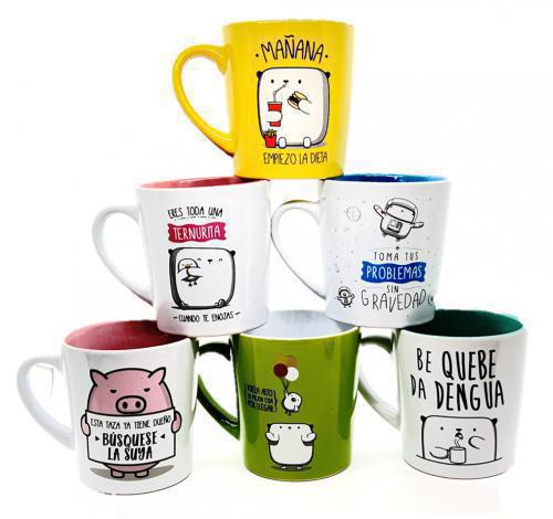 Taza de Ceramica Mostropi  - 14 Onzas, 6 Diseños